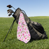 Pink Lacy Daisy Personalized Golf Towel Golfhanddoek (Groen)