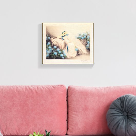 Pink Lady (1933) van Louis Icart Canvas Afdruk (Insitu (Woonkamer))