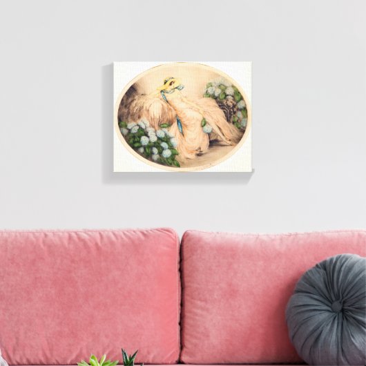 Pink Lady beroemd gemaakt door Louis Icart Canvas Afdruk (Insitu (Woonkamer))