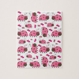Pink Lady Bugs Jigsaw Puzzle Daisy