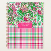 Pink Lady Slipper Plaid Folk Art (Devant)