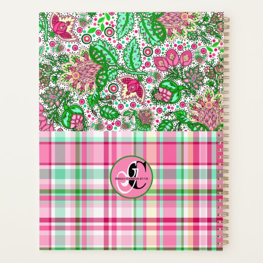 Pink Lady Slipper Plaid Folk Art (Dos)