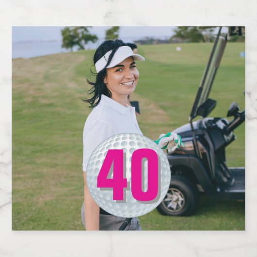 PINK LADY Verjaardag Golf Bash! Sparkling Wijnetiket (Enkel label)