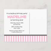 Pink Ladybug 1er Invitation anniversaire (Dos)