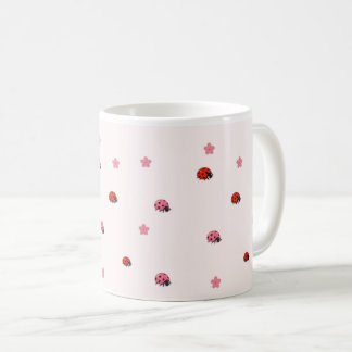 Pink Ladybug Garden Pattern Mug