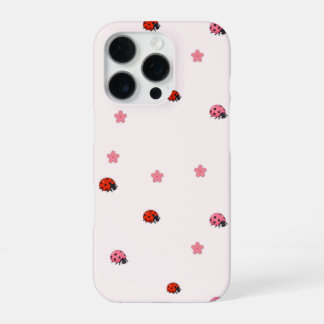 Pink Ladybug Garden Pattern Phone Case iPhone 16 Pro Hoesje