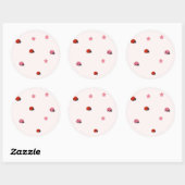 Pink Ladybug Garden Pattern Sticker (Vel)
