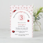 Pink Ladybug Girls Birthday Invitation (Debout devant)