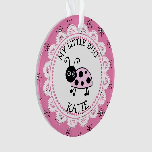 Pink Ladybug Message personnel Keys de Noël (devant)