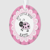 Pink Ladybug Message personnel Keys de Noël (devant)