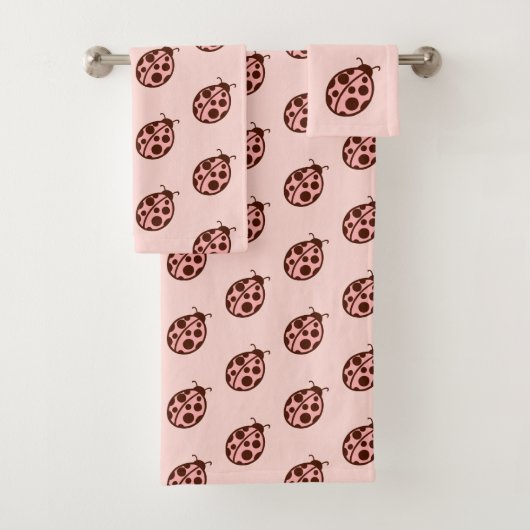 Pink Ladybugs Towel Set (En situation)