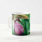 Pink Ladyslipper Flowers Personalized Koffiemok (Voorkant links)
