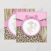Pink Lamb Baby shower Kaart (Voorkant / Achterkant)