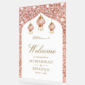 Pink Lantern Rose Gold Muslim Wedding Welcome (Angle)