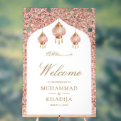 Pink Lantern Rose Gold Muslim Wedding Welcome (Neutre)