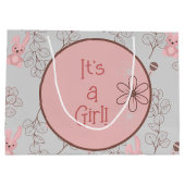 Pink lapin bébé sac cadeau de douche (Dos)