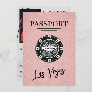 Pink Las Vegas Passport Bewaar de datum Save The Date