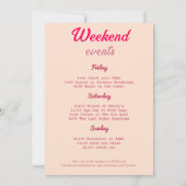 Pink Last Disco 70's Retro Bachelorette Weekend Kaart (Achterkant)