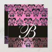 PINK LAVENDER BLACK, PAARSE DAMASKMONOGRAM, wit Kaart (Voorkant / Achterkant)