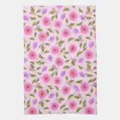 Pink Lavender Lacy Daisy  Theedoek (Verticaal)