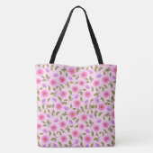 Pink Lavender Lacy Daisy Tote Bag (Achterkant)