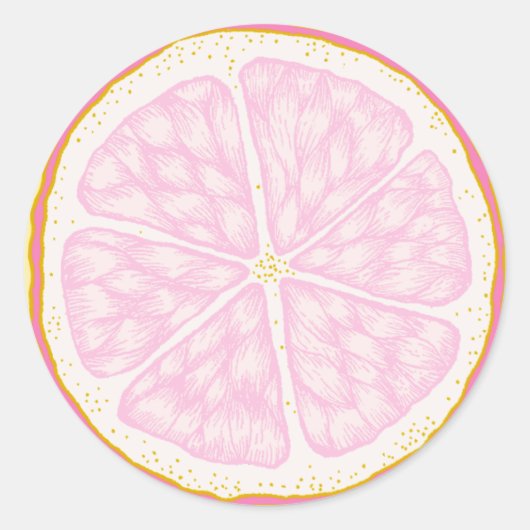 Pink Lemon Slice Verjaardag Party Sticker (Voorkant)