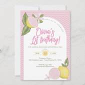 Pink Lemonade 1er anniversaire Invitation de fête (Devant)
