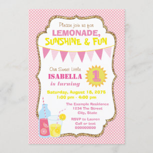Pink Lemonade Birthday Party Kaart
