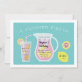 PInk Lemonade Invitation de fête d'anniversaire (Devant)