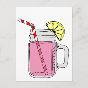 Pink Lemonade Mason Jar Briefkaart