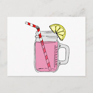 Pink Lemonade Mason Jar Briefkaart