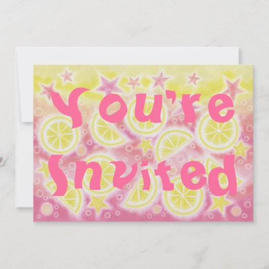 Pink Lemonade party uitnodiging rechthoek (Voorkant)