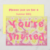 Pink Lemonade party uitnodiging rechthoek (Voorkant / Achterkant)