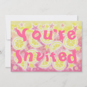Pink Lemonade party uitnodiging rechthoek