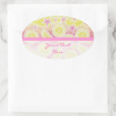 Pink Lemonade 'Your Text' autocollant bande ovale (Sac)