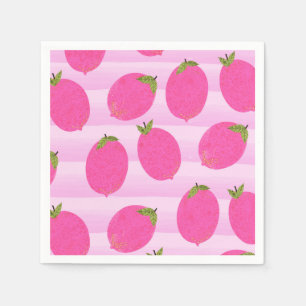 Pink Lemons Lemonade Summer Fruit Waterverf Party Servetten