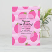 Pink Lemons Summer Fruit Bright Birthday Party Kaart (Staand voorkant)