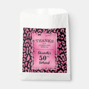 Pink Leopard Birthday Party Bedankzakje