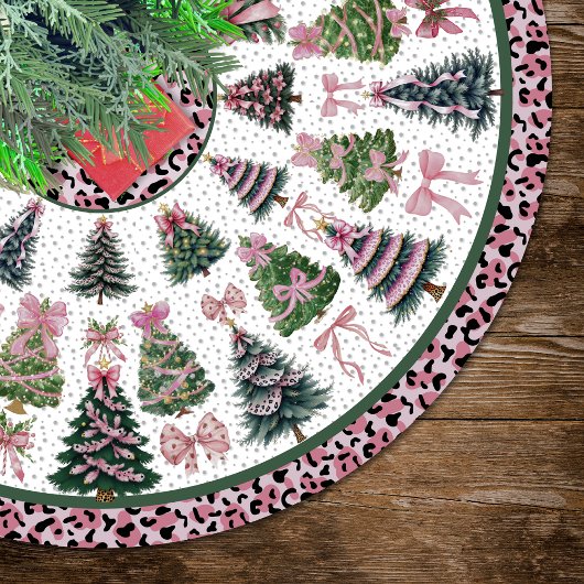 Pink leopard coquette christmas trees custom kerstboom rok
