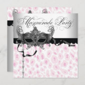 Pink Leopard Masquerade Party Uitnodigingen (Voorkant / Achterkant)