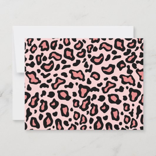 Pink Leopard Patroon Uitnodigingen (Voorkant)