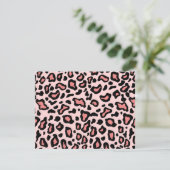 Pink Leopard Patroon Uitnodigingen (Staand voorkant)