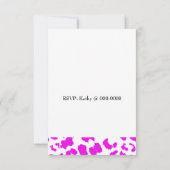 Pink Leopard Pattern Birthday Invitation Kaart (Achterkant)