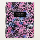 Pink Leopard Print Naam Planner toevoegen (Voorkant)