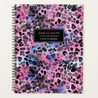 Pink Leopard Print Naam Planner toevoegen