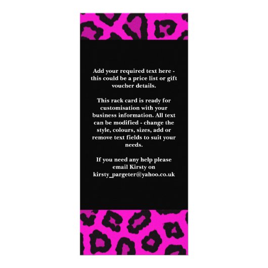 Pink Leopard Print Rack Kaart (Achterkant)