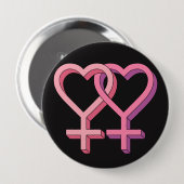 PInk Lesbian Symbol LGBT Equality Button (Voorkant /achterkant)