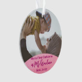 Pink Let it Neige Joyeux 1er Noël Grand-mère Photo (devant)