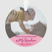 Pink Let it Neige Joyeux 1er Noël Grand-mère Photo (devant)