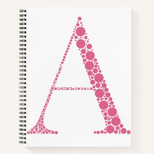 Pink Letter A Journal – Minimal Aesthetic Notebook (Devant)